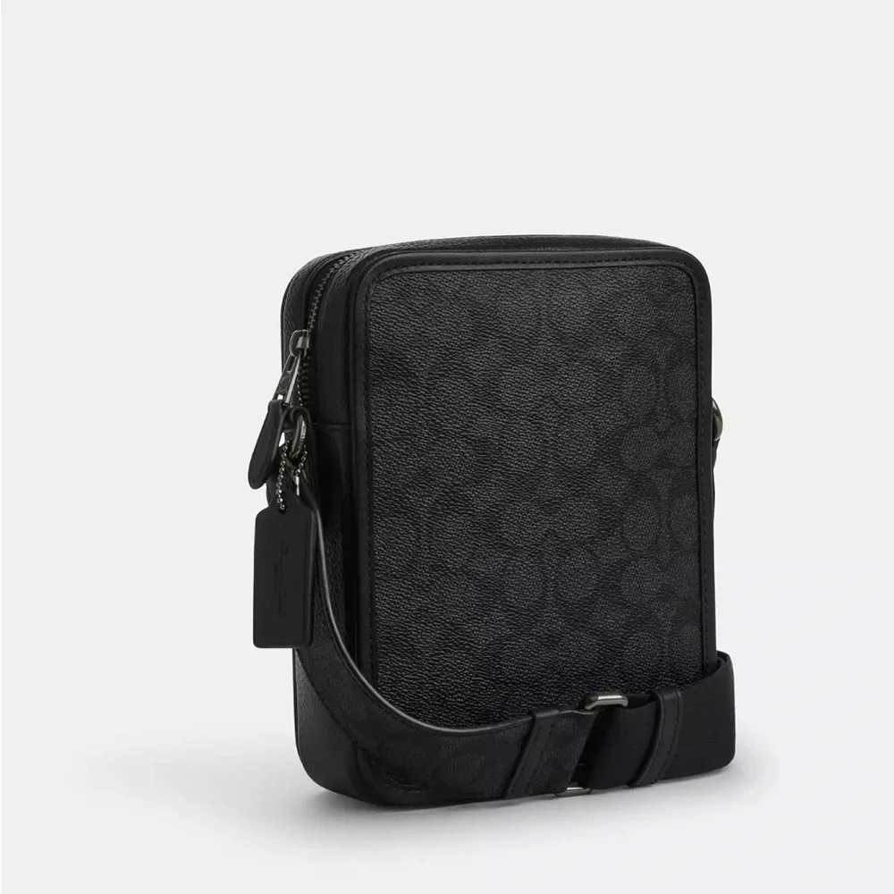 NWT Coach Sullivan Crossbody Bag In Signature Canvas With Patches Black Charcoal